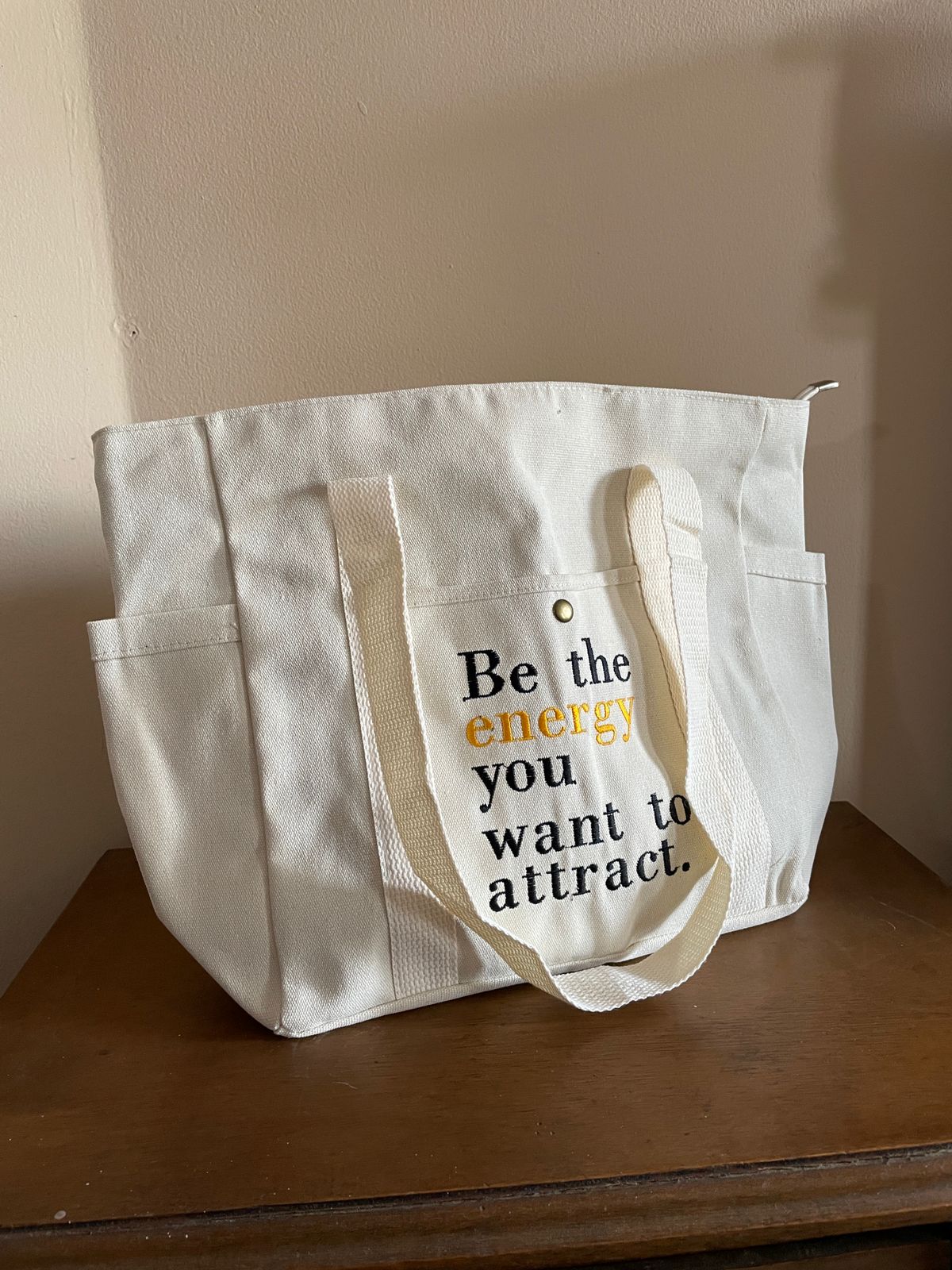 Vista 2 de Bolso Lona Bordado - bordado: mom